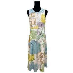 Simply Art by DOLCEZZA Tank Dress A-Line Palm Springs Cityscape Print Medium
